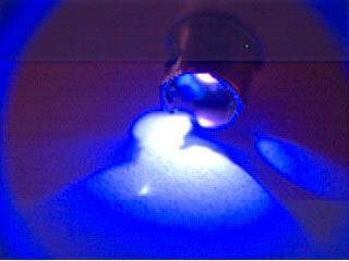 paper fluorescing under UV